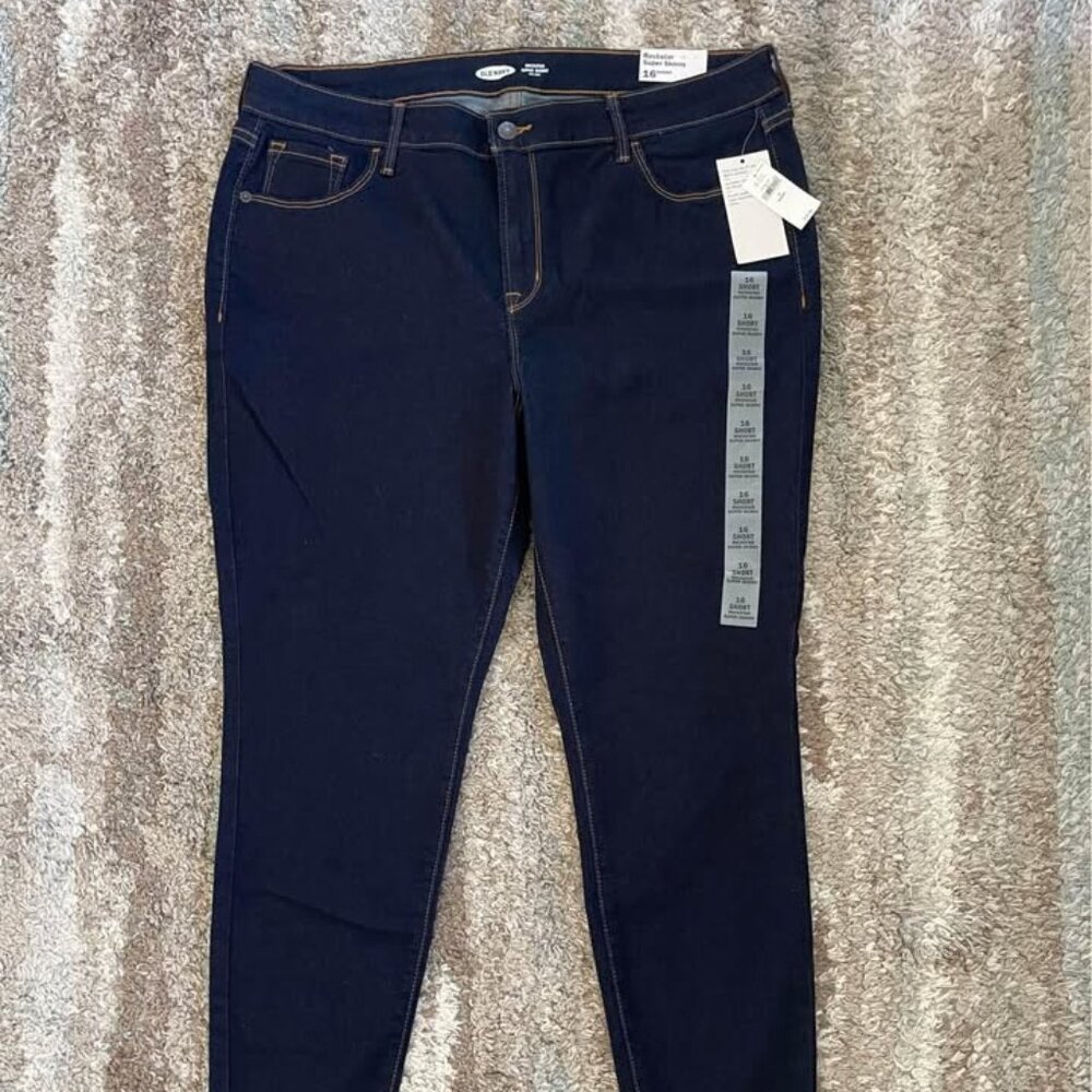 New Old Navy Sz 16 Short Rock Star Super Skinny Ankle Jeans